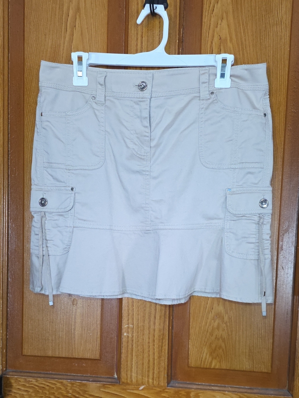 White House Black Market Beige Cargo Utility Skirt